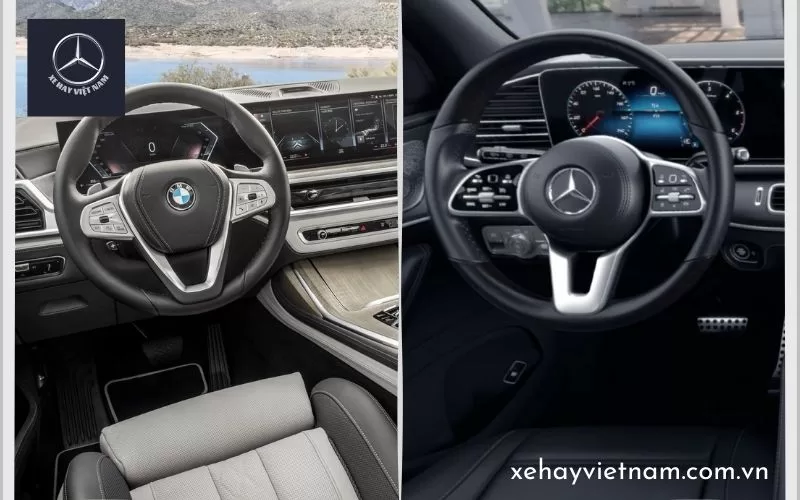 Nội thất của BMW X7 và Mercedes-Benz GLS 450 đều thiết kế với sự tinh tế và đẳng cấp